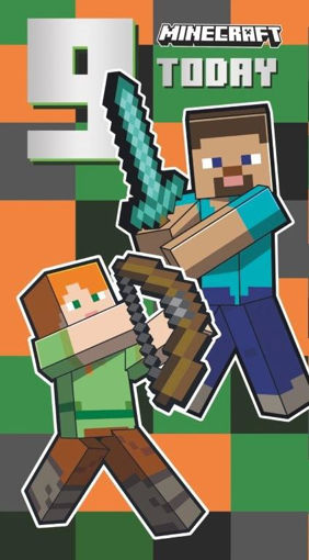 Picture of MINECRAFT 9 TODAY BIRTHDAY CARD